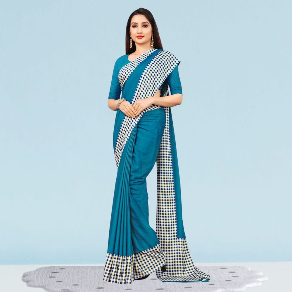 Elegant Crepe Silk Uniform Sarees for Modern Professionals ( Dream Girl )