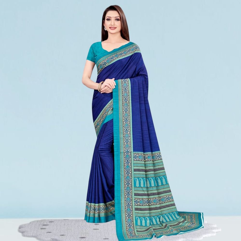 Elegant Crepe Silk Uniform Sarees for Modern Professionals ( Dream Girl )