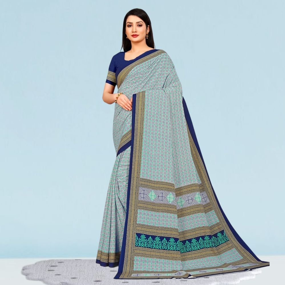 Elegant Crepe Silk Uniform Sarees for Modern Professionals ( Dream Girl )