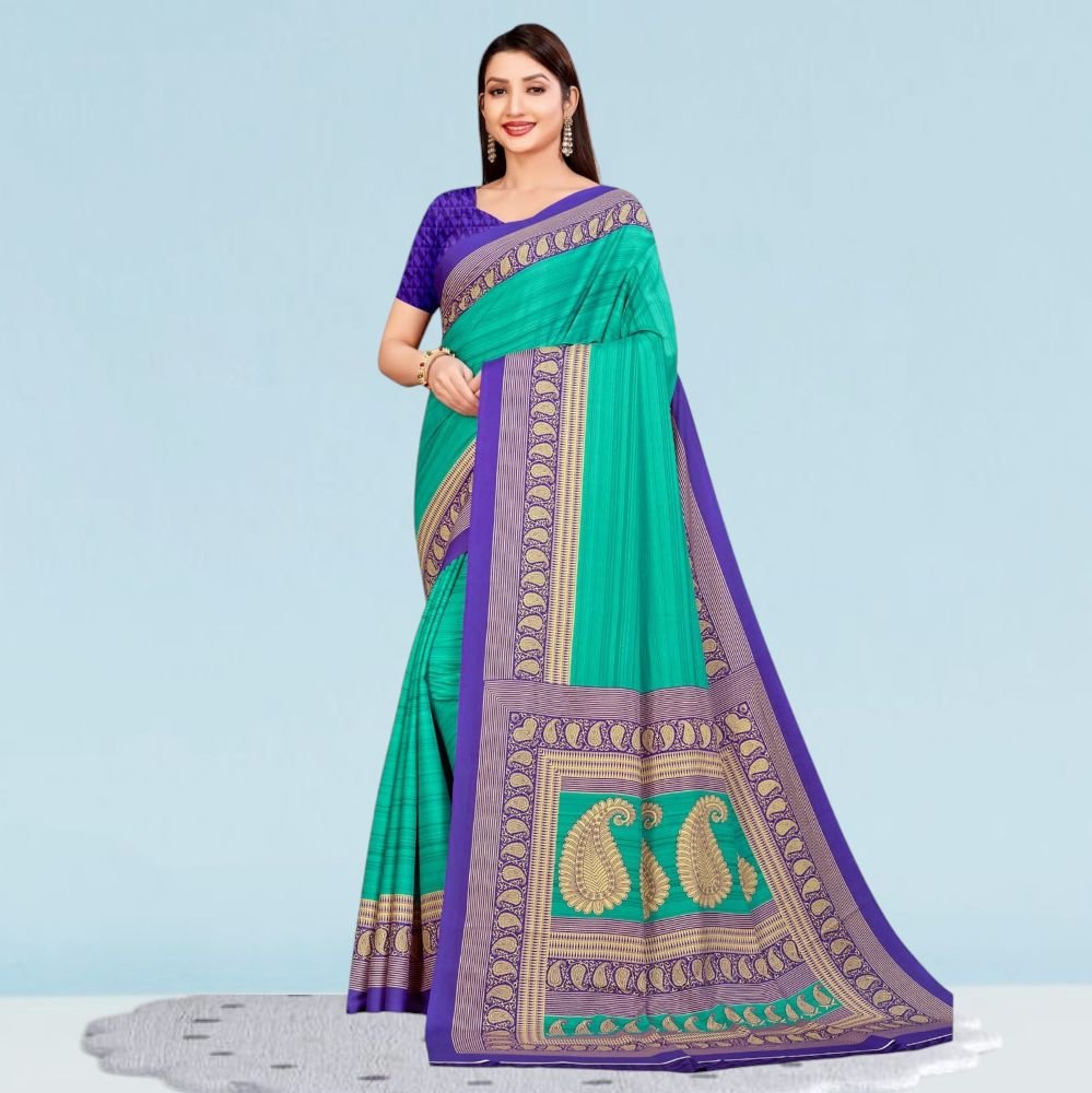 Elegant Crepe Silk Uniform Sarees for Modern Professionals ( Dream Girl )