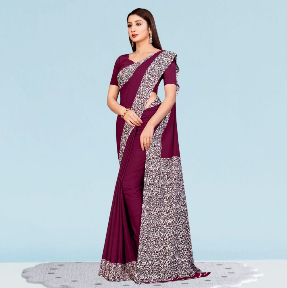 Elegant Crepe Silk Uniform Sarees for Modern Professionals ( Dream Girl )