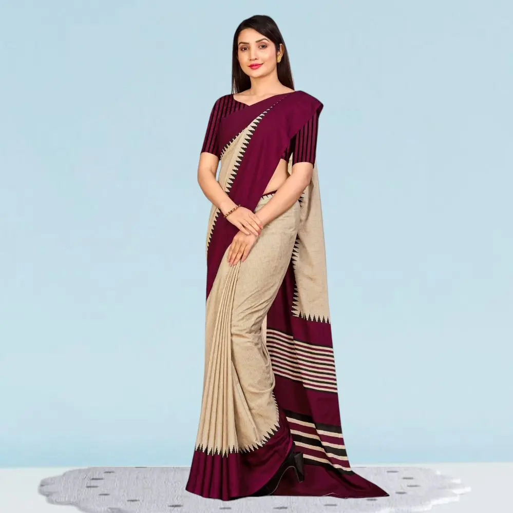 School Teachers Crepe Silk Uniform Sarees for Modern Professionals ( Dream Girl )
