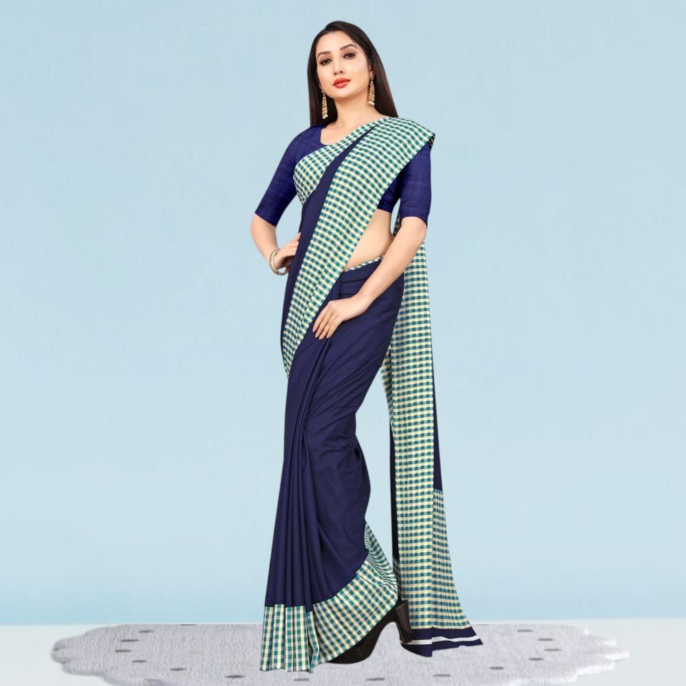 School Teachers Crepe Silk Uniform Sarees for Modern Professionals ( Dream Girl )