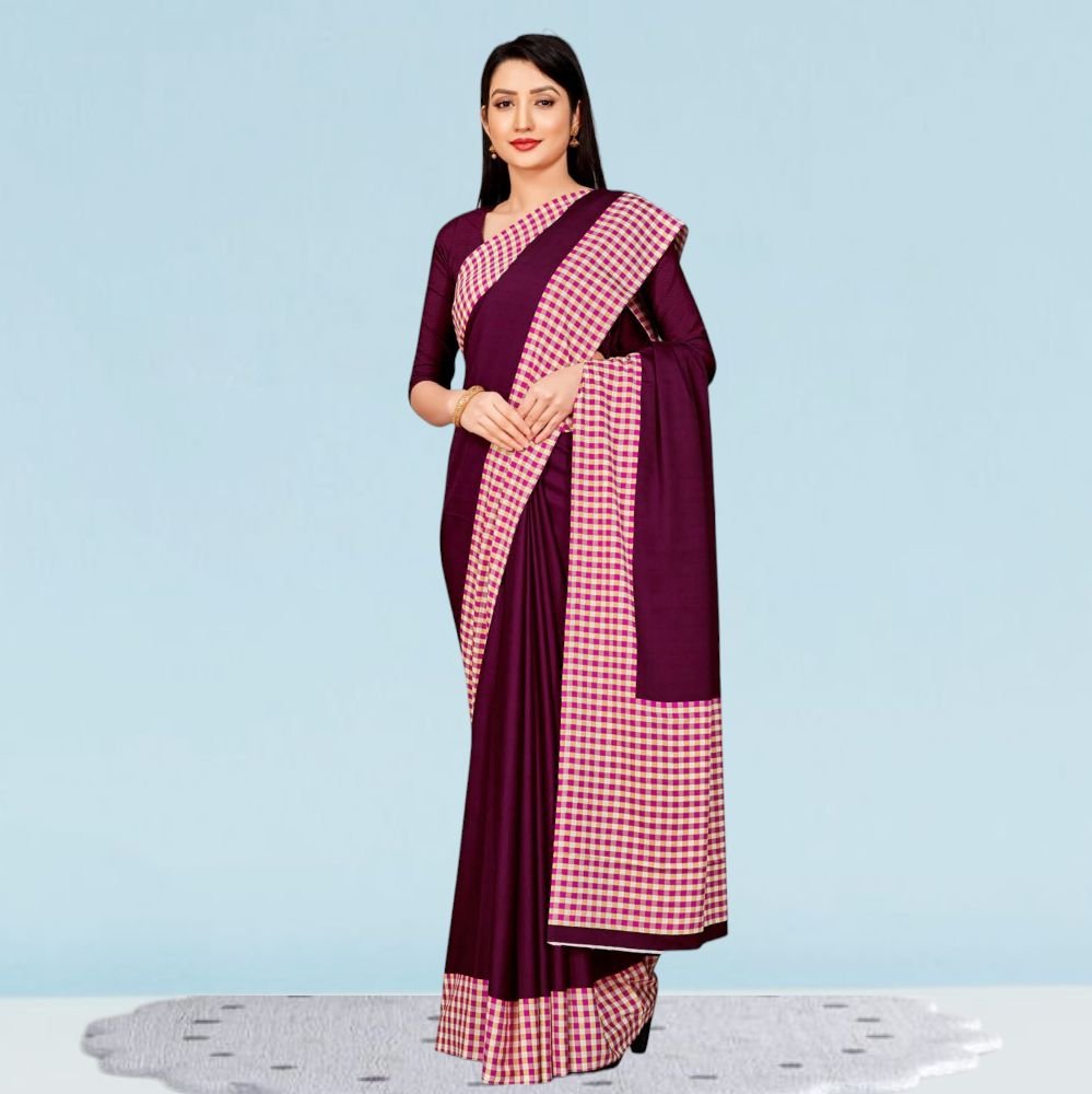 Crepe Silk College Uniform Sarees for Modern Professionals ( Dream Girl )