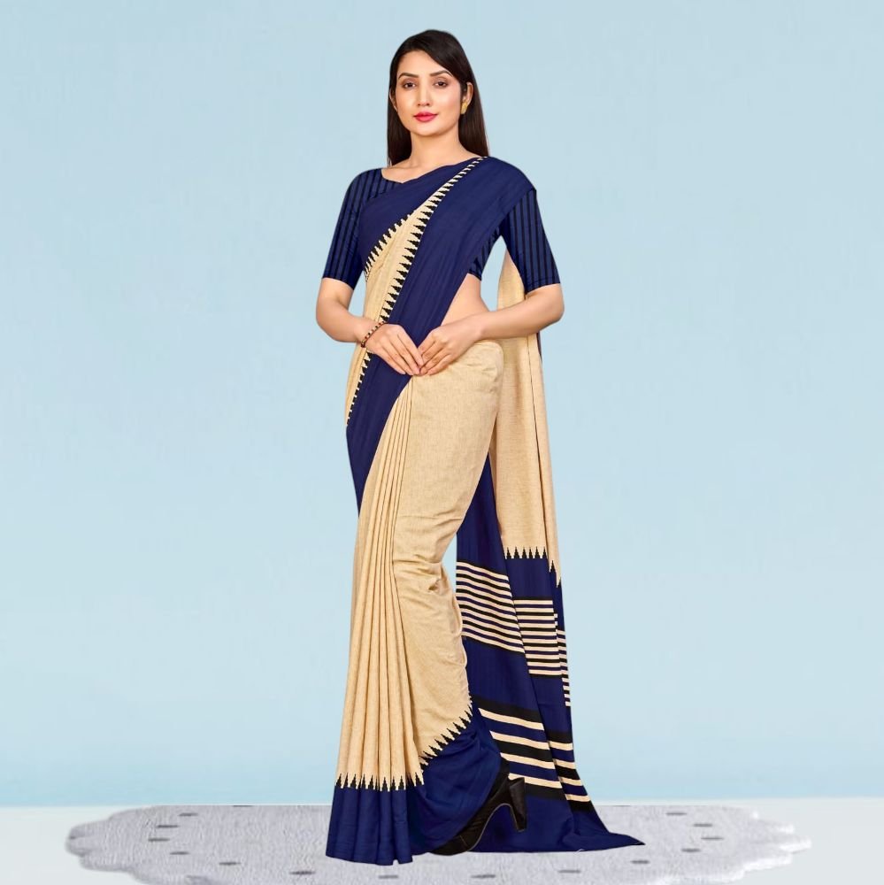 Elegant Crepe Silk Uniform Sarees for Modern Professionals ( Dream Girl )