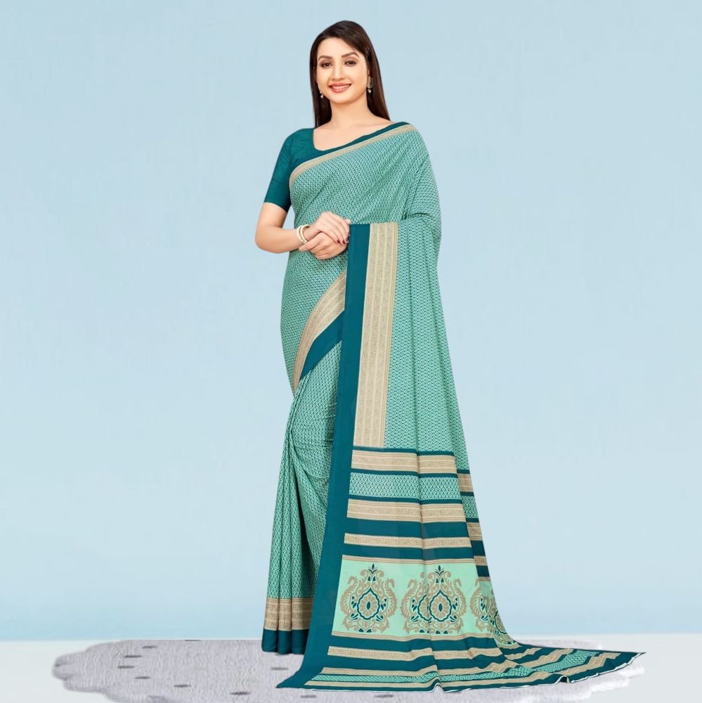 Crepe Silk College Uniform Sarees for Modern Professionals ( Dream Girl )