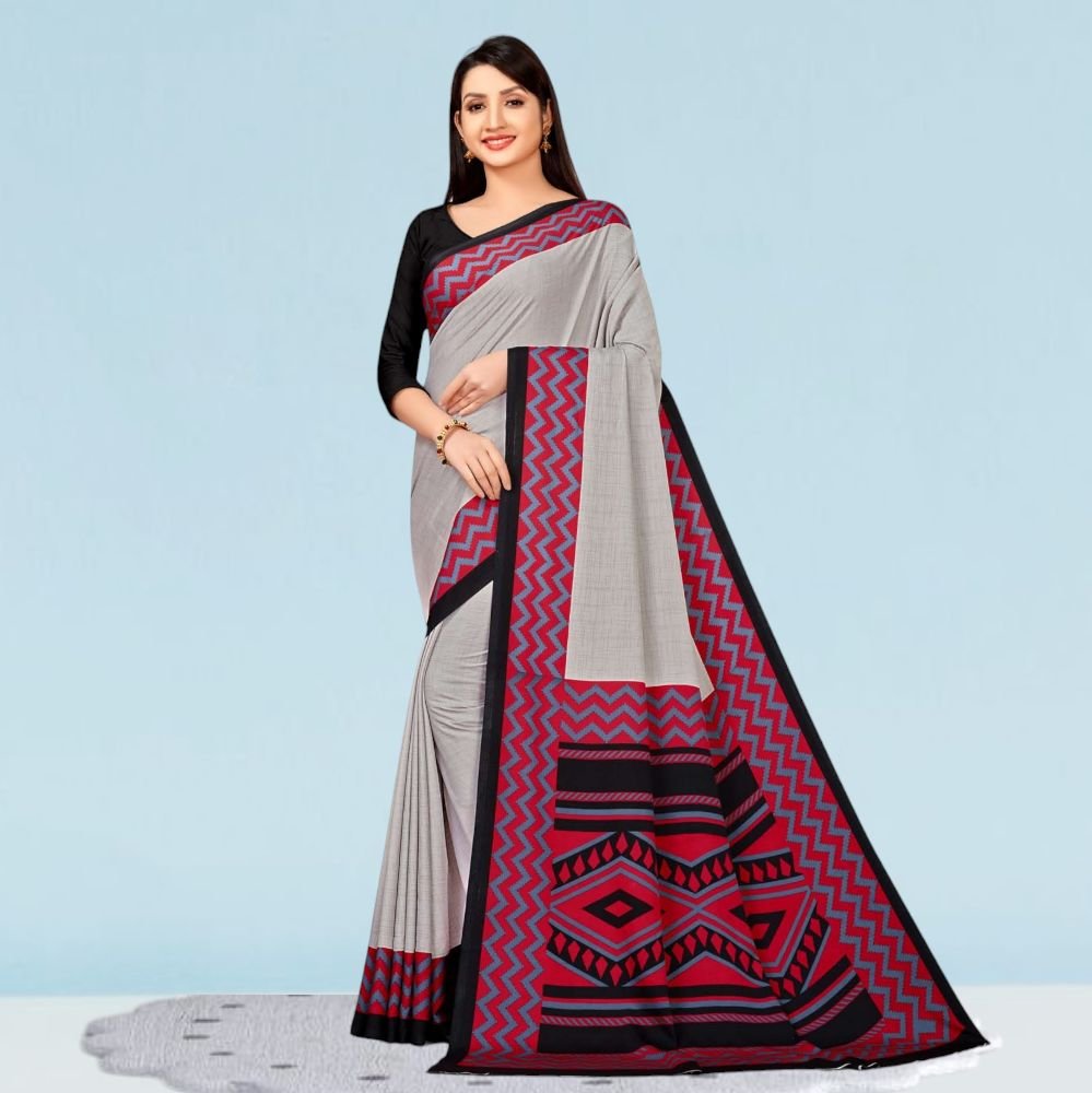 School Teachers Crepe Silk Uniform Sarees for Modern Professionals ( Dream Girl )