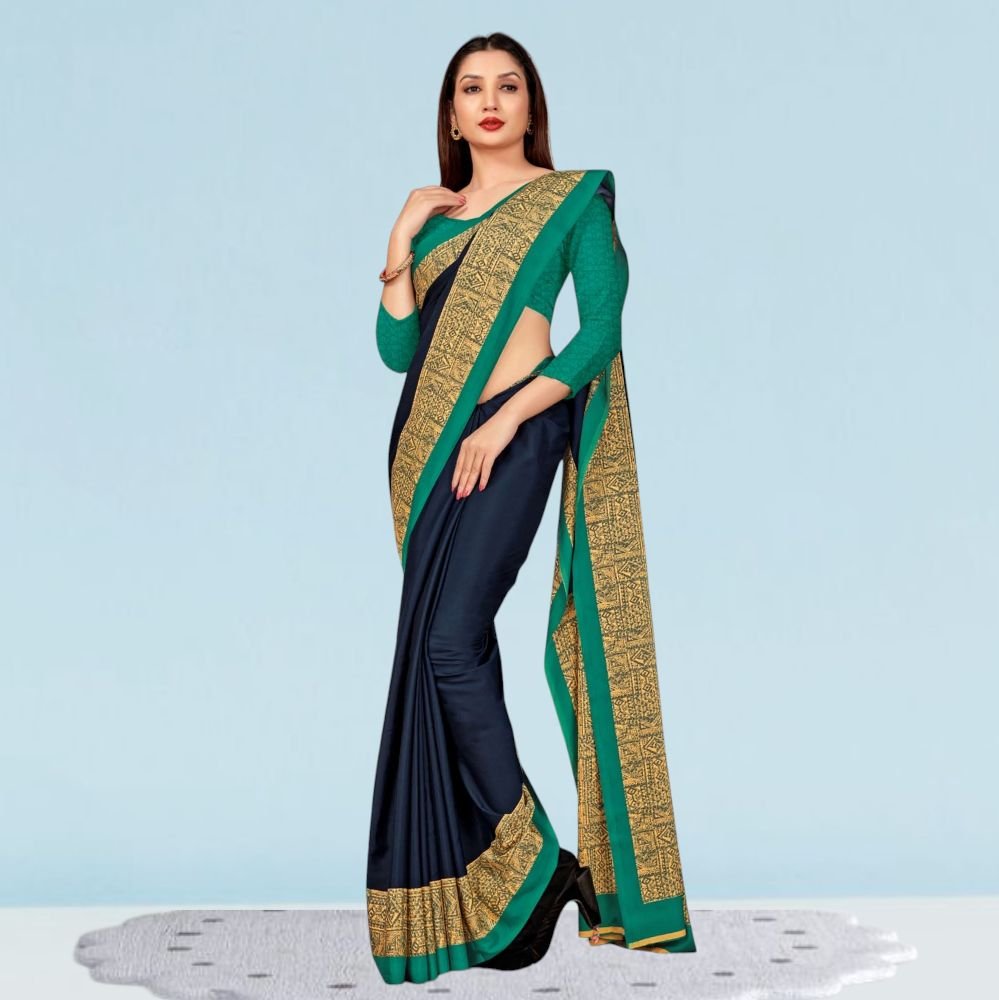 Crepe Silk College Uniform Sarees for Modern Professionals ( Dream Girl )