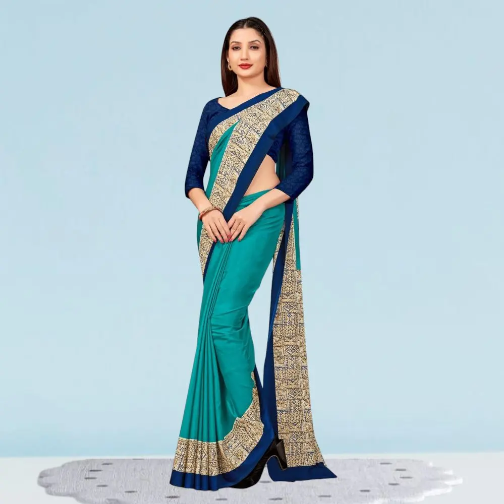 Crepe Silk College Uniform Sarees for Modern Professionals ( Dream Girl )