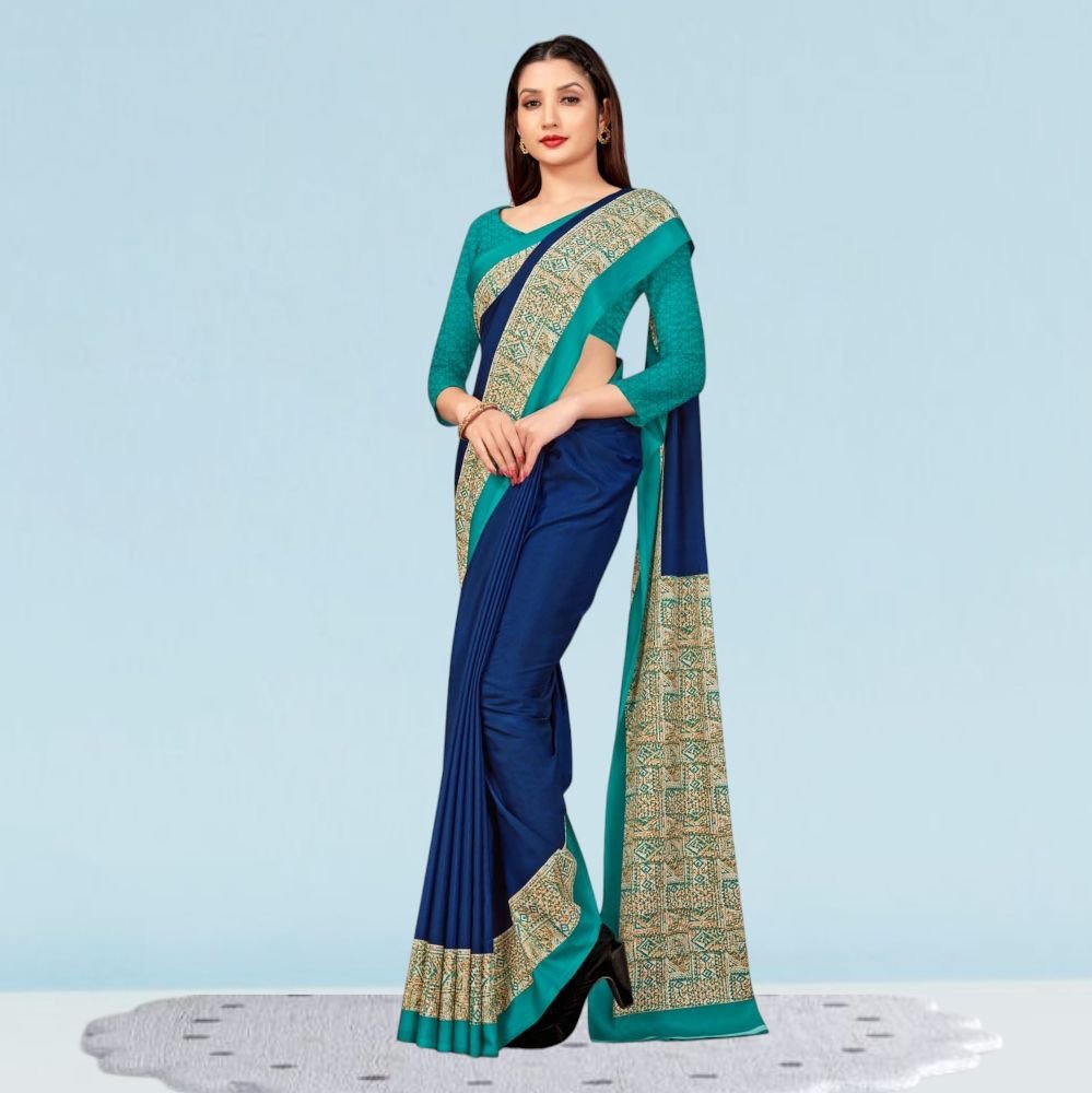 Crepe Silk College Uniform Sarees for Modern Professionals ( Dream Girl )