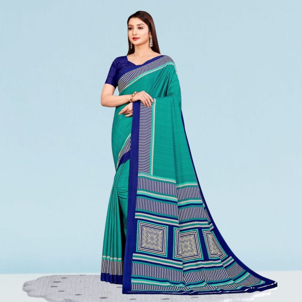 Crepe Silk College Uniform Sarees for Modern Professionals ( Dream Girl )