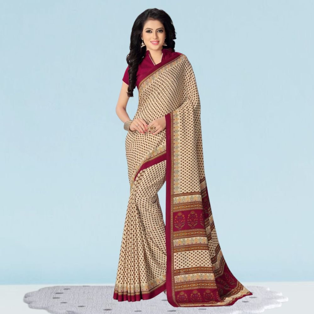 Matt Crepe Corporate Uniform Sarees: Style ( Katrina )