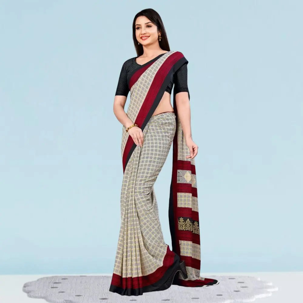 Matt Crepe Corporate Uniform Sarees: Style ( Katrina )