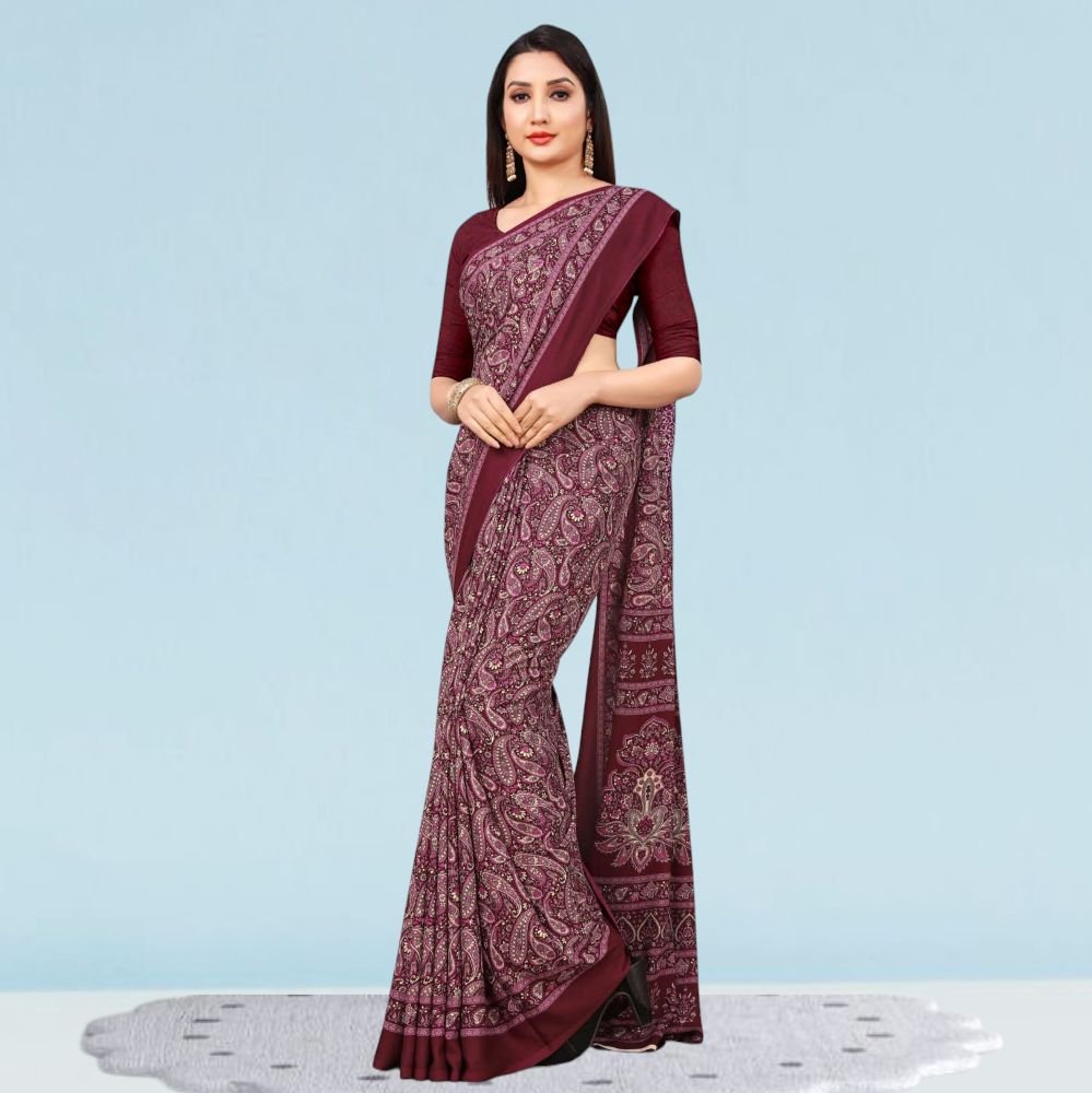 Matt Crepe Teachers Uniform Sarees: Style ( Katrina )