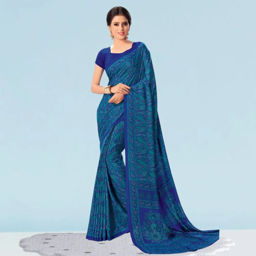 Matt Crepe Corporate Uniform Sarees: Style ( Katrina )