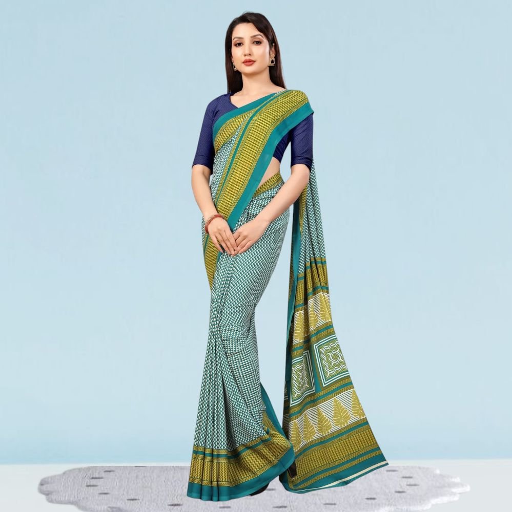 Matt Crepe Teachers Uniform Sarees: Style ( Katrina )