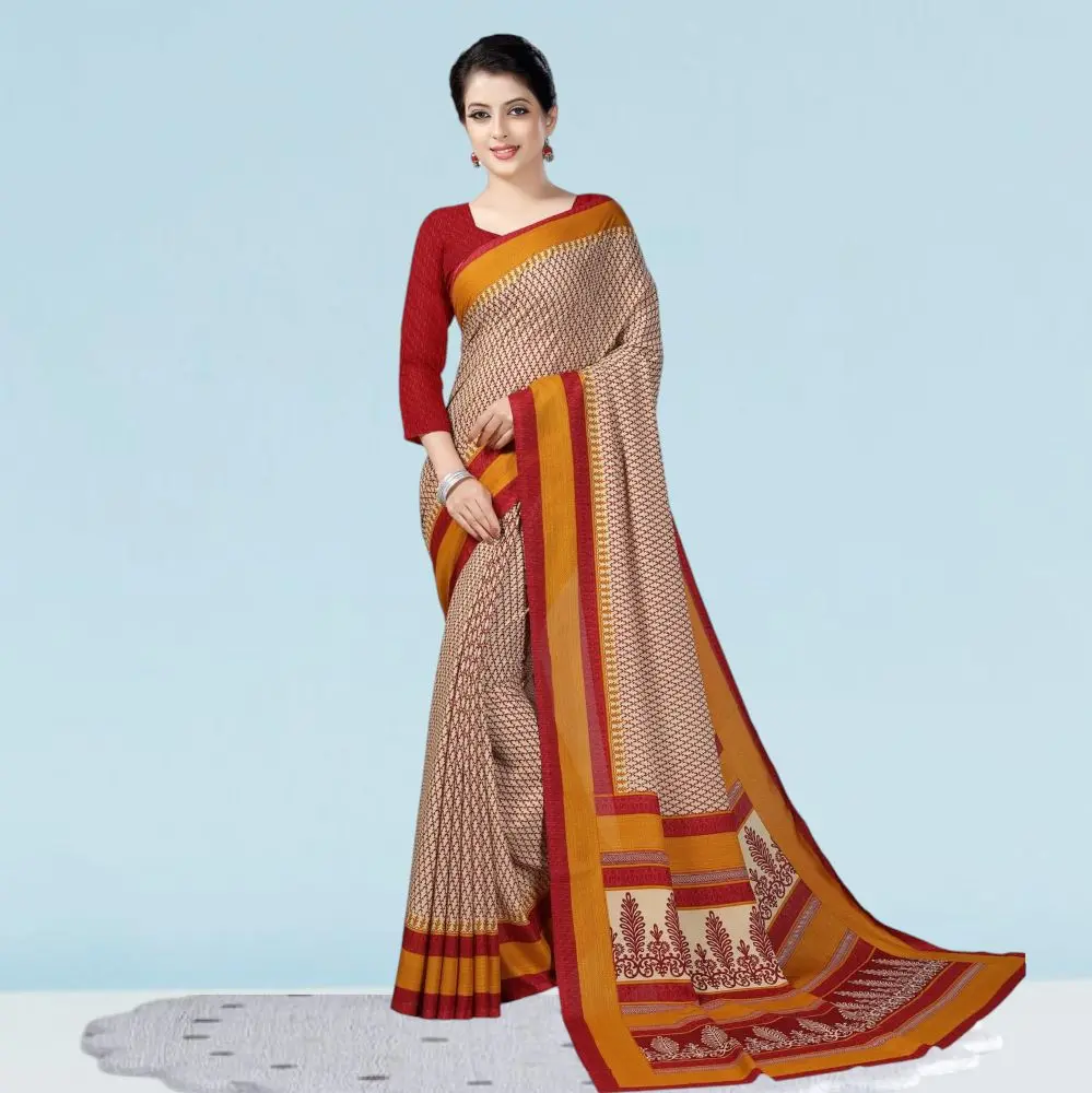 Matt Crepe Corporate Uniform Sarees: Style ( Katrina )