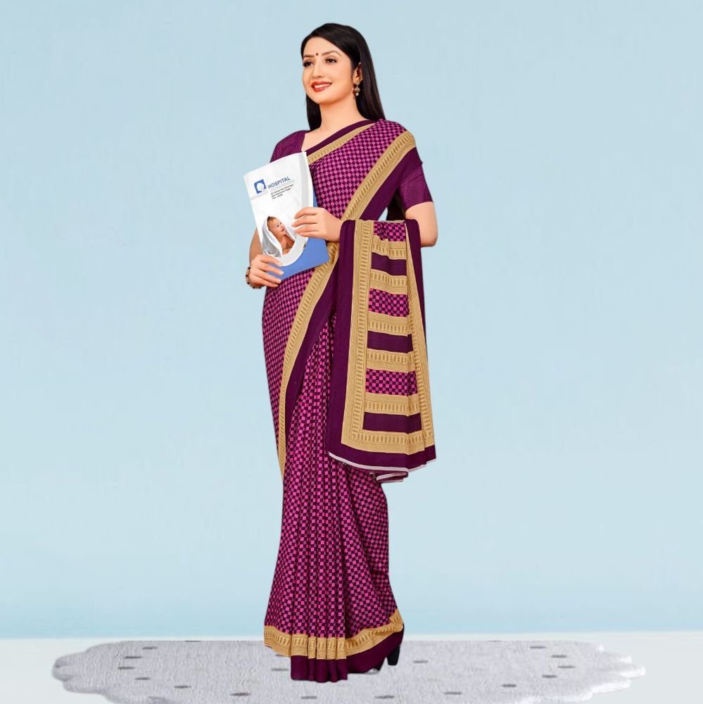 Matt Crepe Corporate Uniform Sarees: Style ( Katrina )