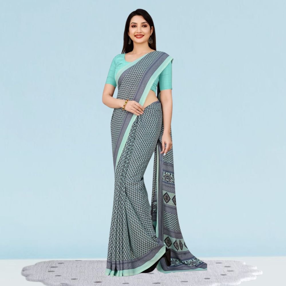 Matt Crepe Corporate Uniform Sarees: Style ( Katrina )