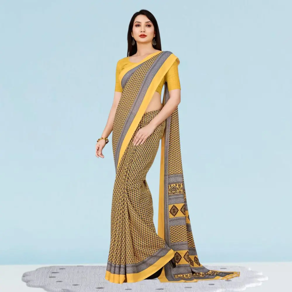 Matt Crepe Corporate Uniform Sarees: Style ( Katrina )