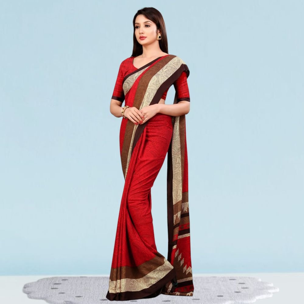 Matt Crepe Corporate Uniform Sarees: Style ( Katrina )