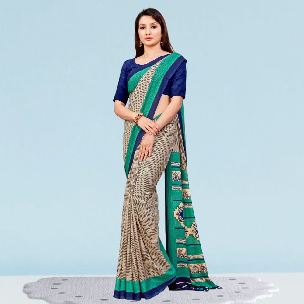 Matt Crepe Corporate Uniform Sarees: Style ( Katrina )