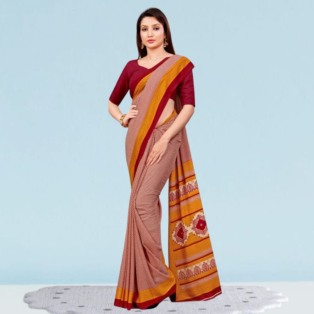 Matt Crepe Corporate Uniform Sarees: Style ( Katrina )