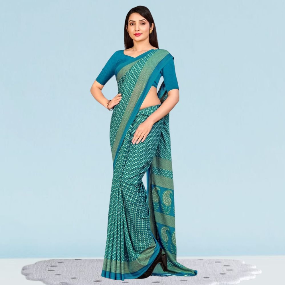 Matt Crepe Corporate Uniform Sarees: Style ( Katrina )