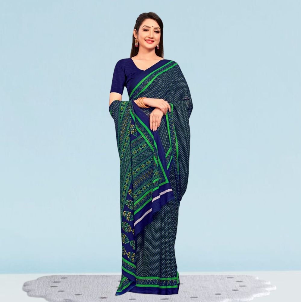 Printed Chiffon Silk Corporate Uniform Sarees ( Uddan )