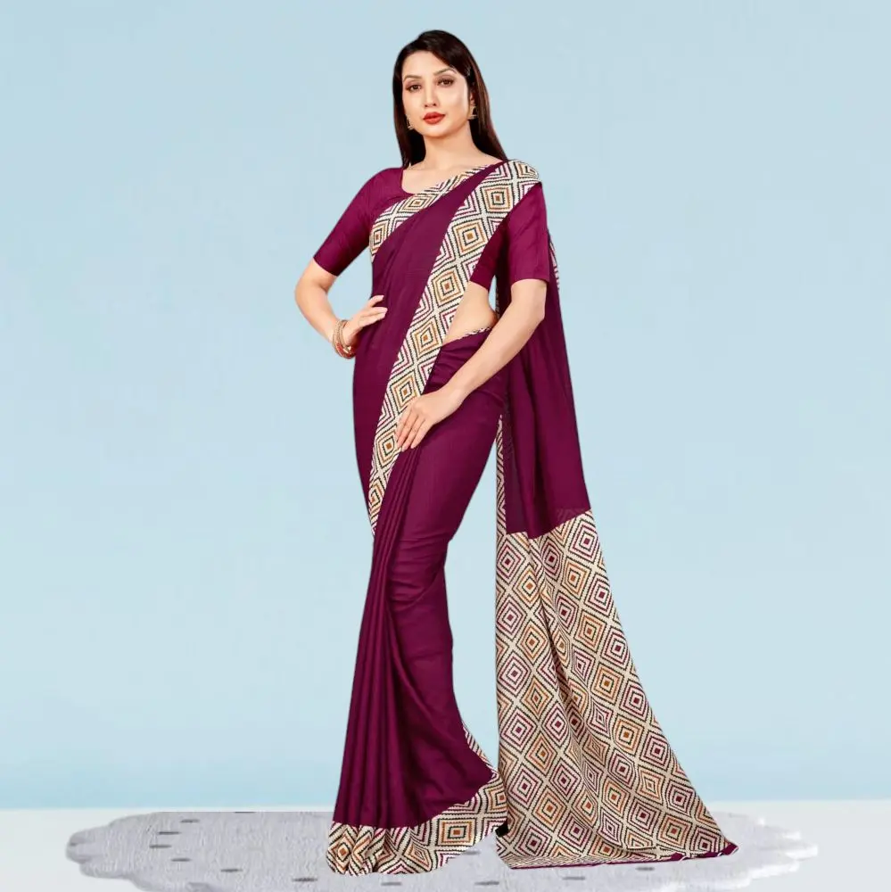 Printed Chiffon Silk Corporate Uniform Sarees ( Uddan )