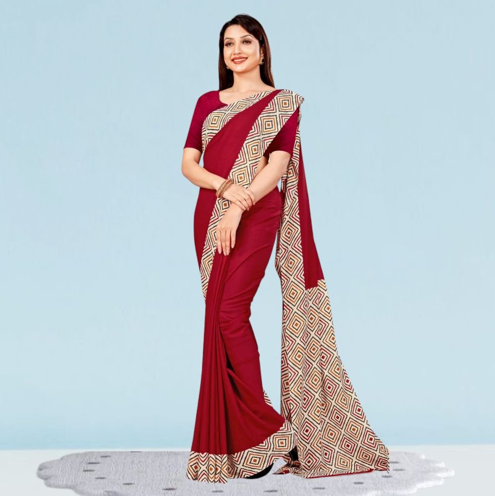 Printed Chiffon Silk Corporate Uniform Sarees ( Uddan )