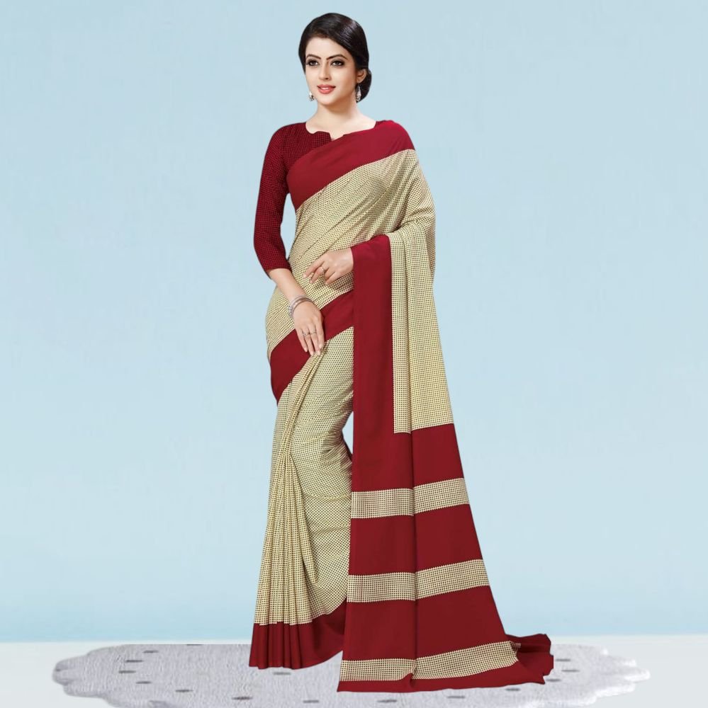 Printed Chiffon Silk Corporate Uniform Sarees ( Uddan )