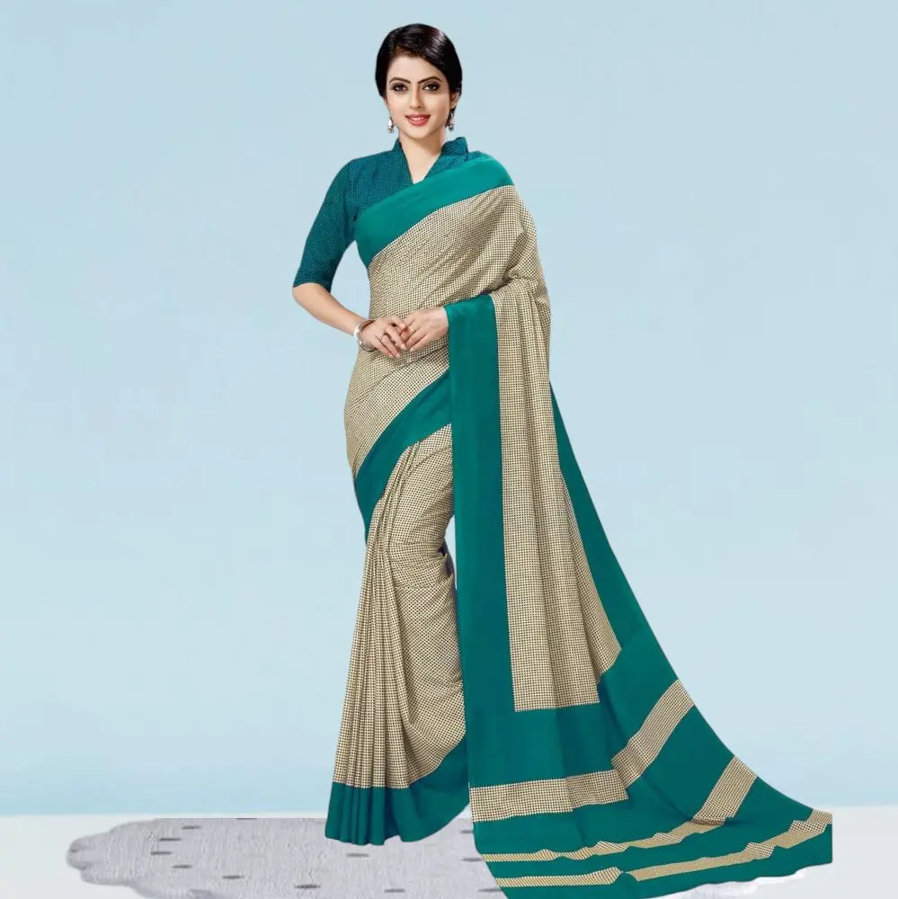 Printed Chiffon Silk Corporate Uniform Sarees ( Uddan )