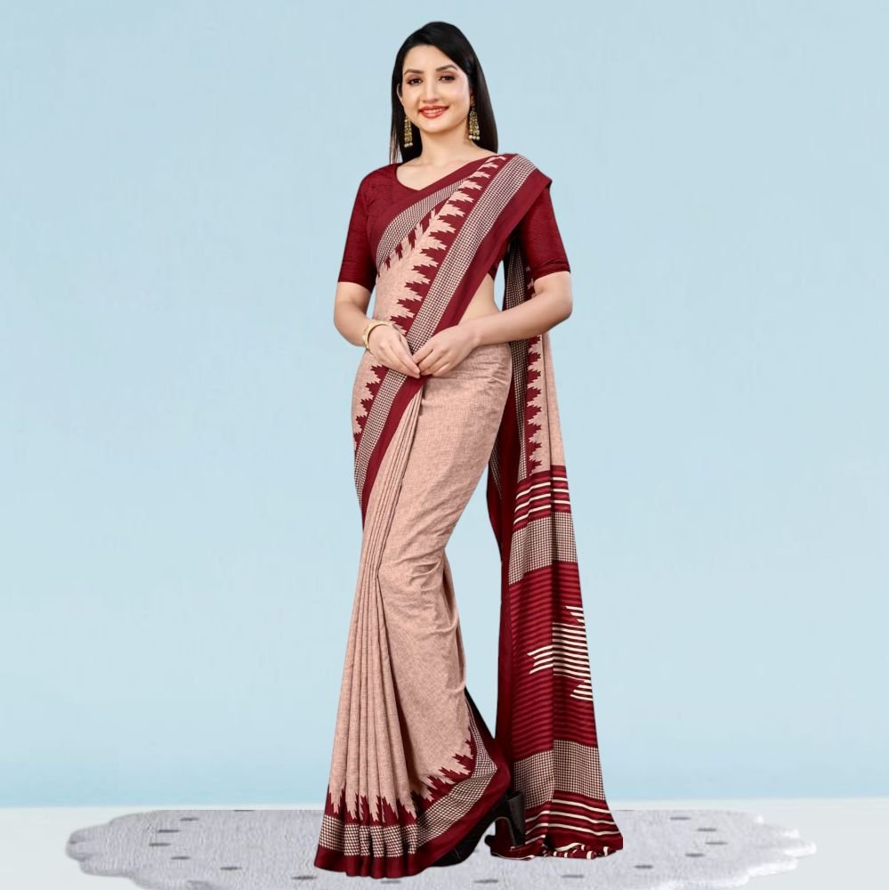 Printed Chiffon Silk Corporate Uniform Sarees ( Uddan )