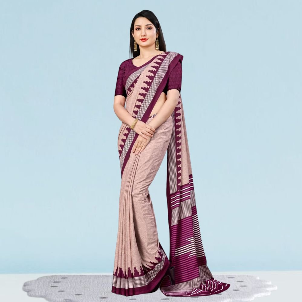 Printed Chiffon Silk Corporate Uniform Sarees ( Uddan )