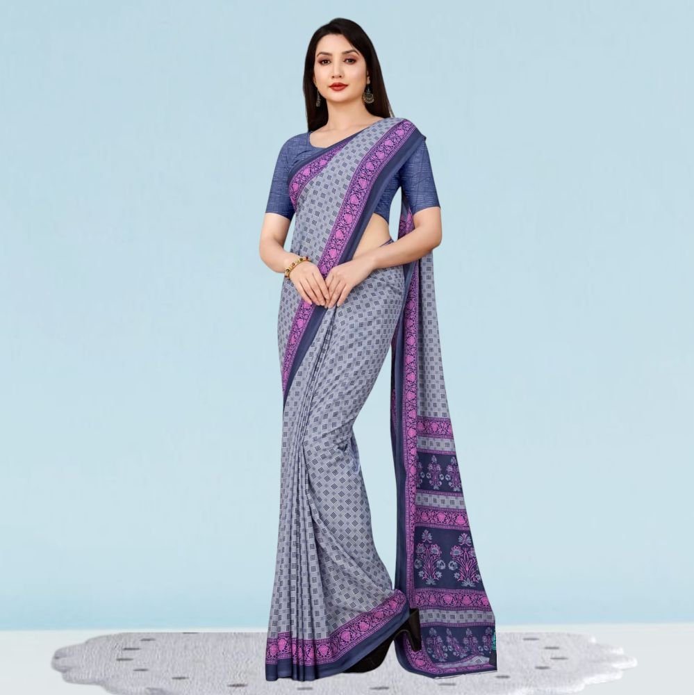 Printed Chiffon Silk Corporate Uniform Sarees ( Uddan )