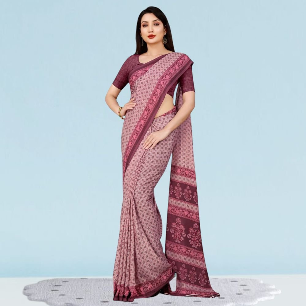 Printed Chiffon Silk Corporate Uniform Sarees ( Uddan )