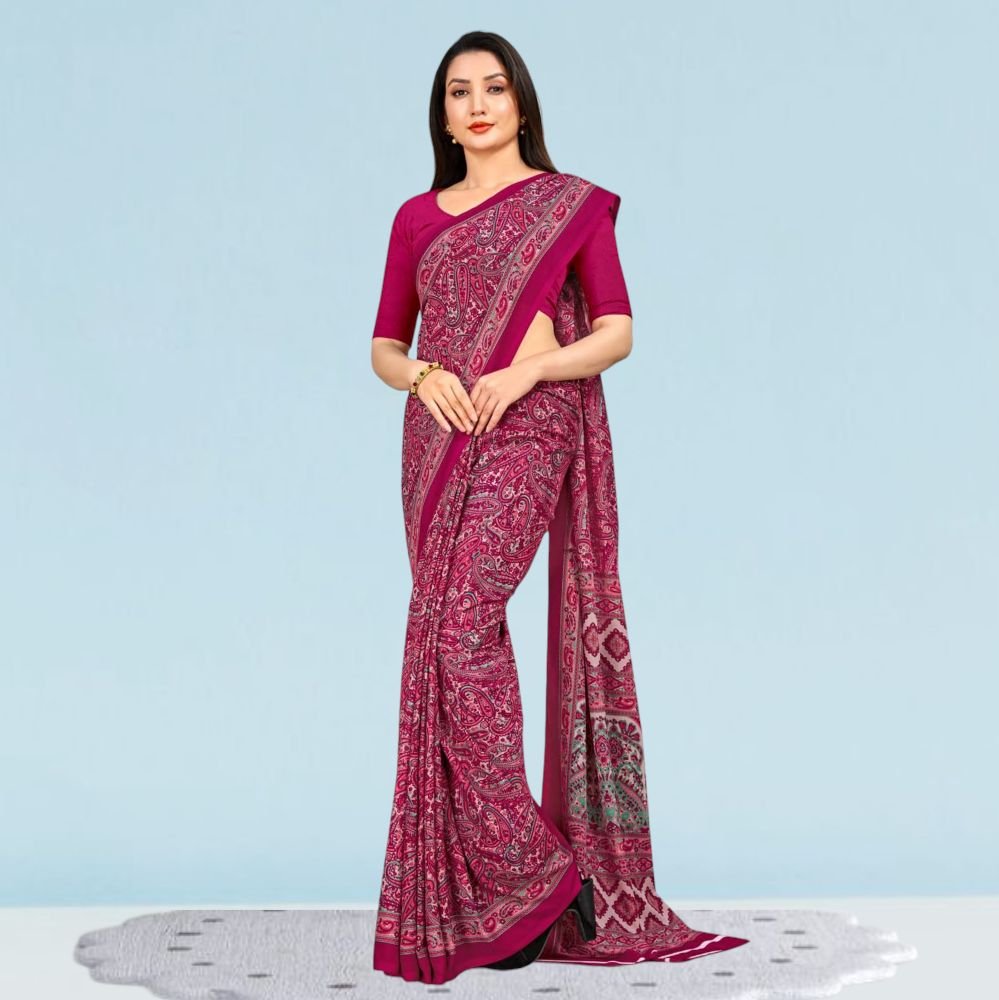 Printed Chiffon Silk Corporate Uniform Sarees ( Uddan )