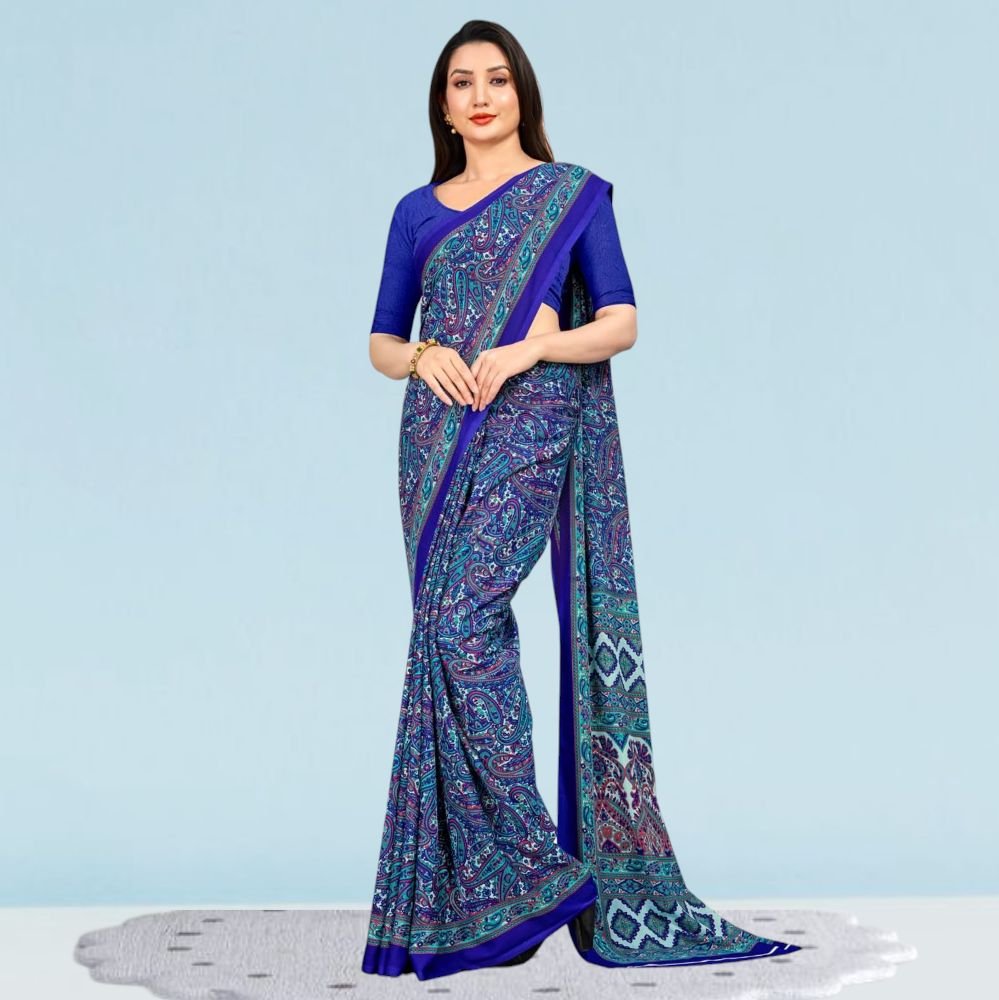 Printed Chiffon Silk Corporate Uniform Sarees ( Uddan )