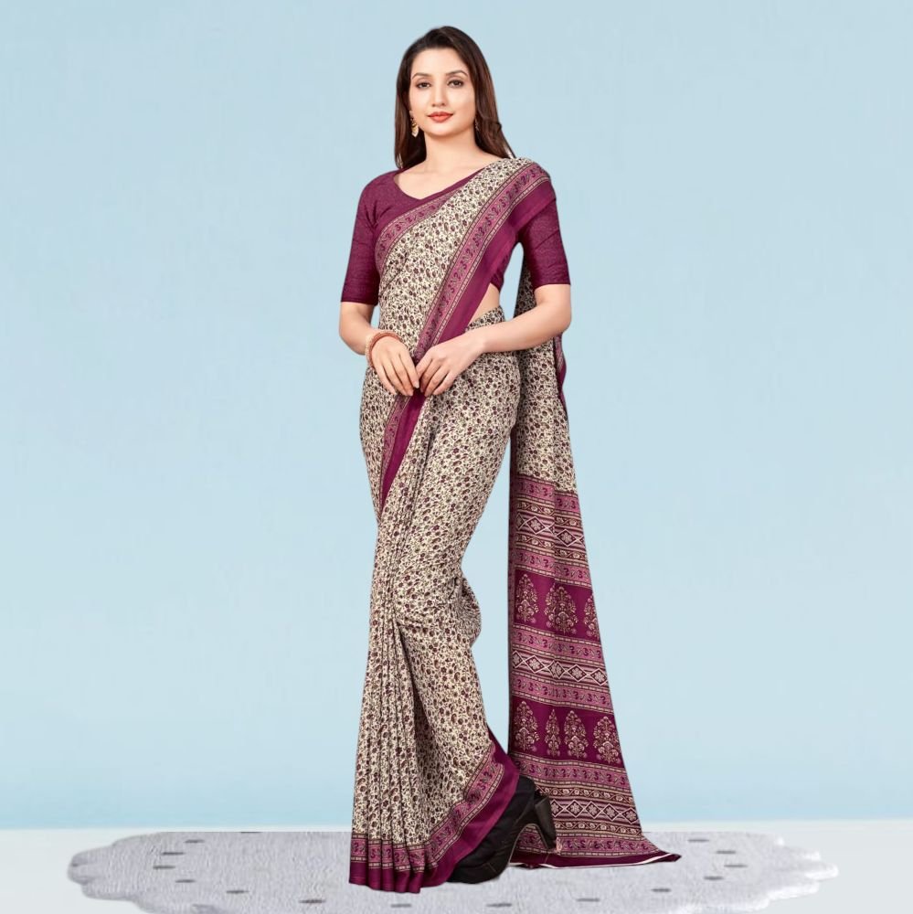 Printed Chiffon Silk Corporate Uniform Sarees ( Uddan )