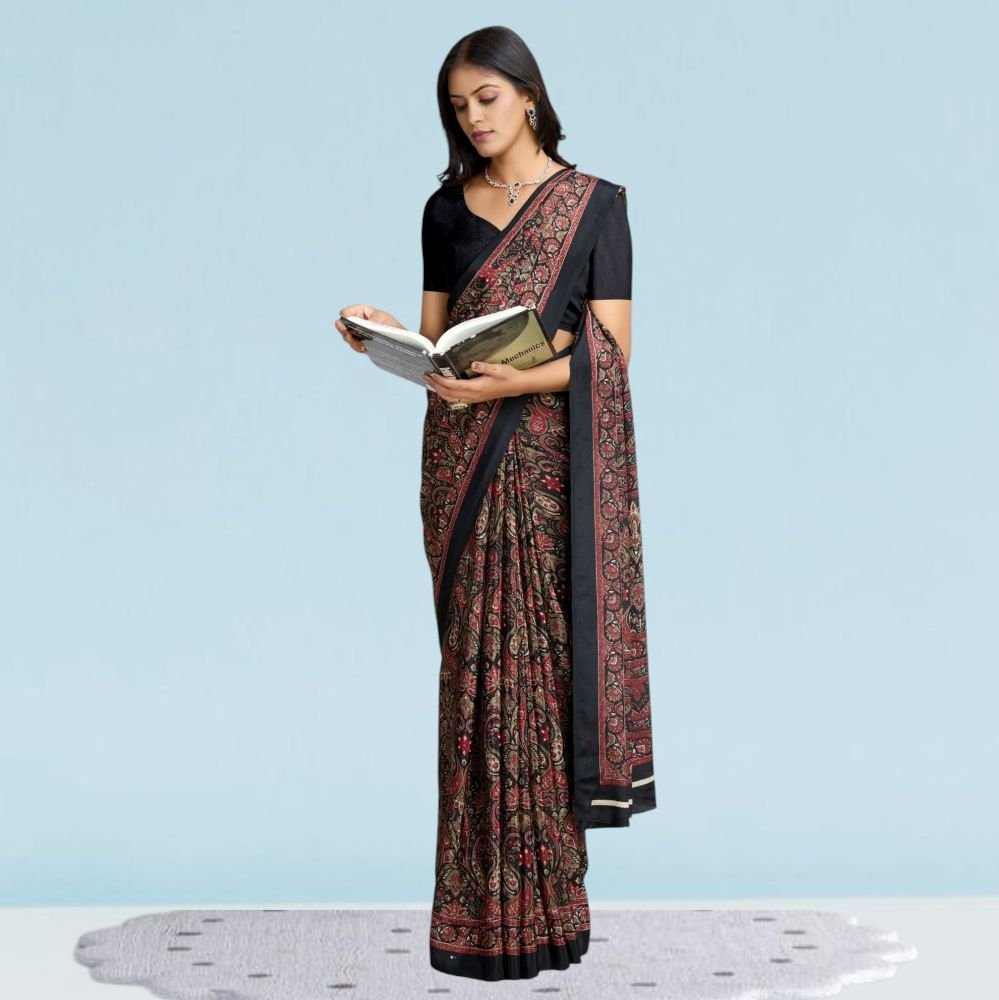 Italian Crepe Silk Uniform Sarees For Teachers ( Modern )