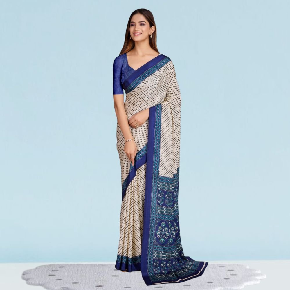 Italian Crepe Silk Uniform Sarees Office Staff ( Modern )