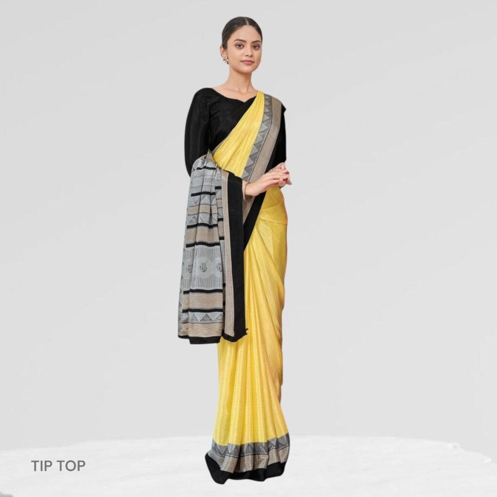 Crepe Silk Uniform Sarees For Teachers ( Tip Top )