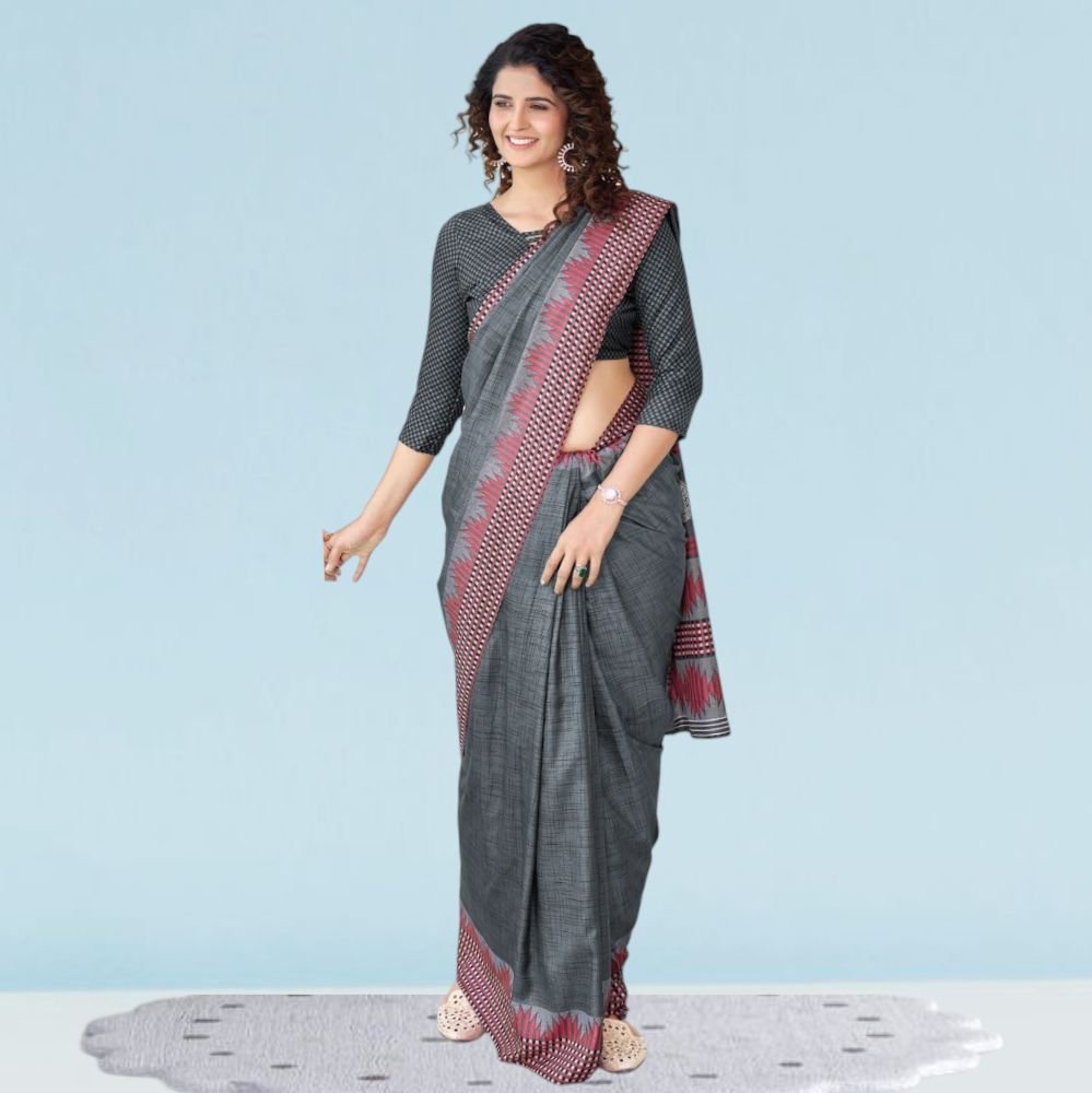 Cotton Silk Uniform Sarees ( Ikat Silk )