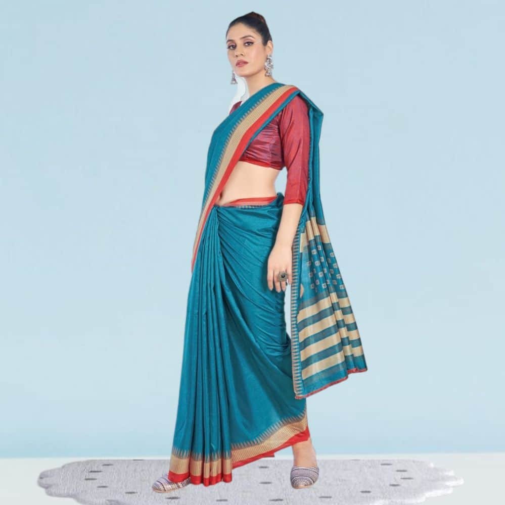 Cotton Silk Uniform Sarees ( Ikat Silk )