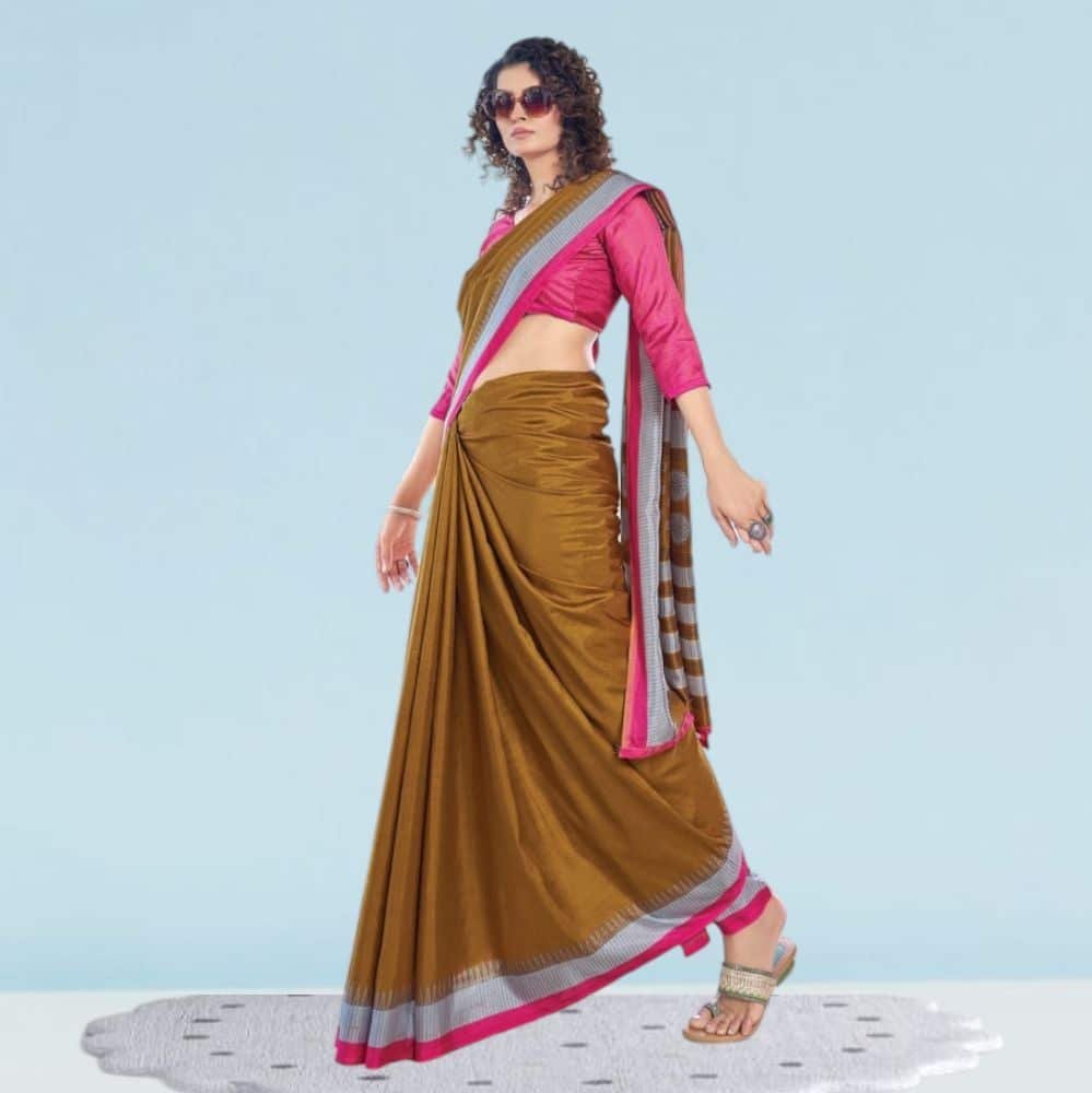 Cotton Silk Uniform Sarees ( Ikat Silk )