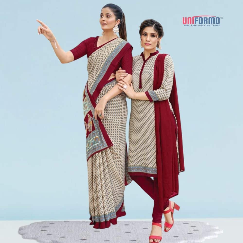 Elegant Crepe Silk Uniform Sarees And Suit Sets ( Ganesh Plus )