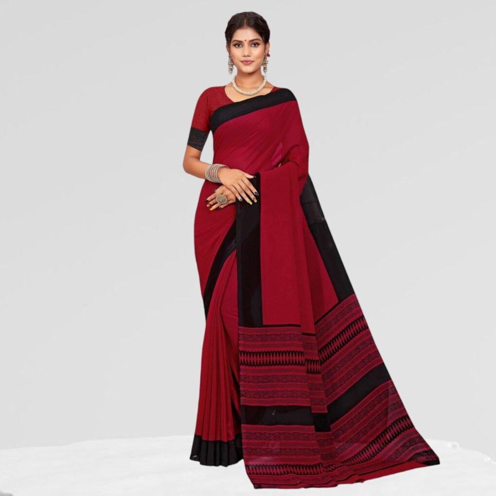 Black Elegant & Reniyal Houskiping Uniform Saree ( Sarita )