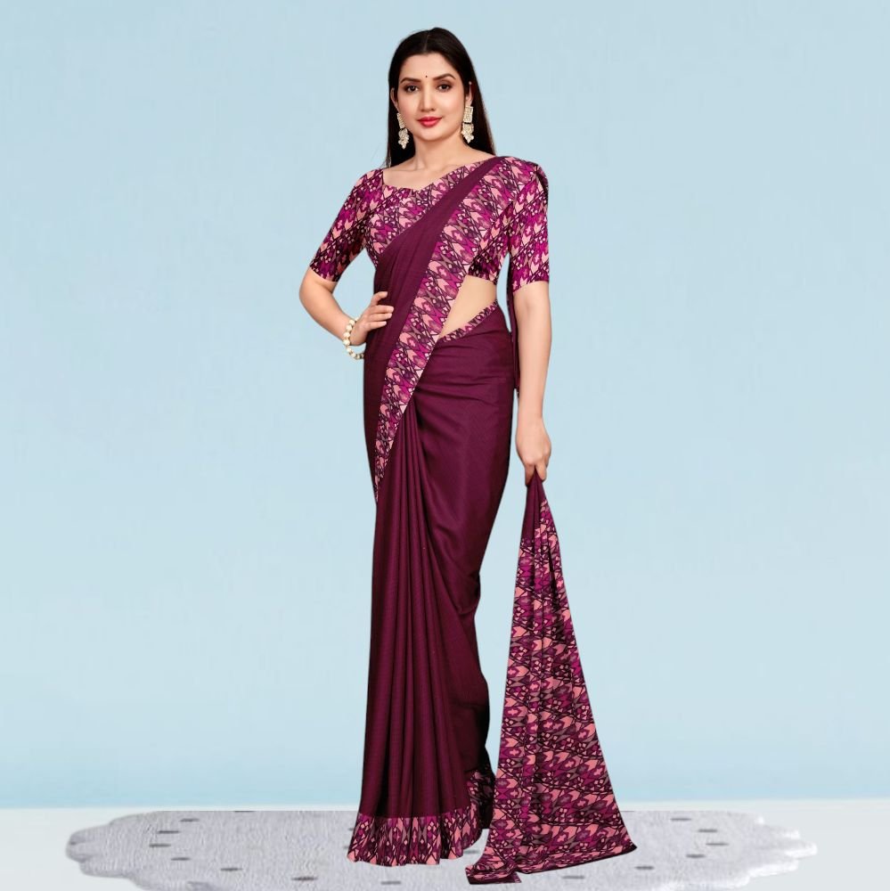 Printed Chiffon Silk Uniform Sarees for Teachers ( Uddan )